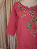 Rose Pink Floral Printed Design Cotton Straight Cut Salwar Suit