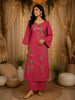 Rose Pink Floral Printed Design Cotton Straight Cut Salwar Suit