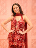 Rose Pink Floral Sequins Embroidered Design Georgette Party Wear Peplum Palazzo Suit with Matching Choker Dupatta