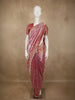 Rose Pink Floral Sequins and Beads Embroidered Design Pure Organza Saree with Scalloped Border