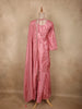 Rose Pink Floral Sequins and Beads Embroidered Design Satin Palazzo Suit with Dupatta