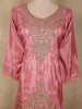 Rose Pink Floral Sequins and Beads Embroidered Design Satin Palazzo Suit with Dupatta