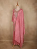 Rose Pink Floral Sequins and Beads Embroidered Design Satin Palazzo Suit with Dupatta