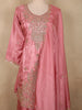 Rose Pink Floral Sequins and Beads Embroidered Design Satin Palazzo Suit with Dupatta