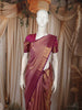 Rose Pink Floral Vine Zari Woven Design Pure Kanchipuram Silk Saree with Matching Zari Border