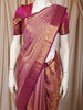 Rose Pink Floral Vine Zari Woven Design Pure Kanchipuram Silk Saree with Matching Zari Border