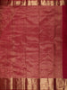 Rose Pink Floral Vine Zari Woven Design Pure Kanchipuram Silk Saree with Zari Border