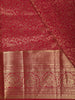 Rose Pink Floral Vine Zari Woven Design Pure Kanchipuram Silk Saree with Zari Border