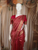 Rose Pink Floral Vine Zari Woven Design Pure Kanchipuram Silk Saree with Zari Border