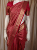 Rose Pink Floral Vine Zari Woven Design Pure Kanchipuram Silk Saree with Zari Border