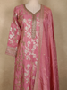 Rose Pink Floral Zari Woven Design Banarasi Silk Anarkali Salwar Suit
