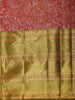 Rose Pink Floral Zari Woven Design Pure Kanchipuram Silk Saree with Contrast Zari Border