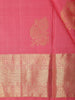 Rose Pink Leaf Butta Woven Design Pure Kanchipuram Silk Saree with Zari Border