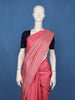 Rose Pink Solid Design Woven Pure Kanchipuram Silk Saree
