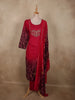 Dark Pink Abstract Sequins and Beads Embroidered Design Cotton Straight Cut Salwar Suit