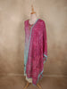 Rose Pink and Soft Aqua Blue Floral Printed Design Cotton Straight Cut Salwar Suit
