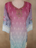 Rose Pink and Soft Aqua Blue Floral Printed Design Cotton Straight Cut Salwar Suit