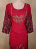 Dark Pink Abstract Sequins and Beads Embroidered Design Cotton Straight Cut Salwar Suit
