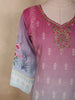 Rose Pink and Soft Aqua Blue Floral Printed Design Cotton Straight Cut Salwar Suit