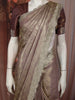 Rose Taupe Floral Zari Woven Design Banarasi Silk Saree with Designer Border
