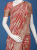Rose Gold Floral Zari Sequin Embellishment Organza Saree - Diadem