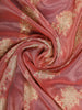 Rose Gold Floral Zari Sequin Embellishment Organza Saree - Diadem