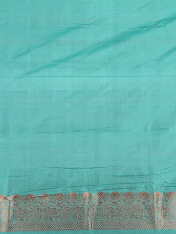 Rose Gold Pink Striped Zari Border Tissue Silk Saree - Diadem