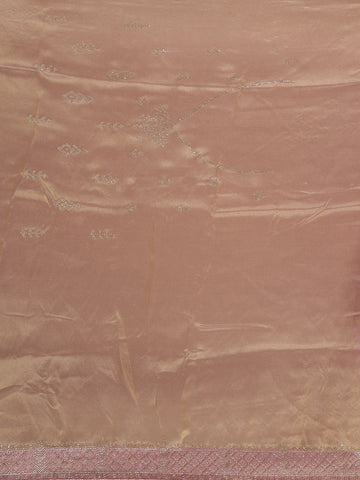 Rose Gold Solid Design Georgette Saree - Diadem