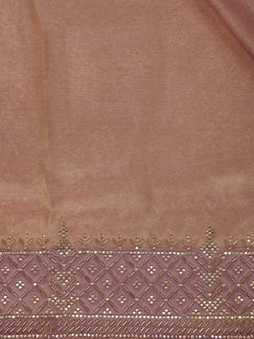 Rose Gold Solid Design Georgette Saree - Diadem