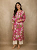 Rose Pink Floral Printed Design Cotton Salwar Suit
