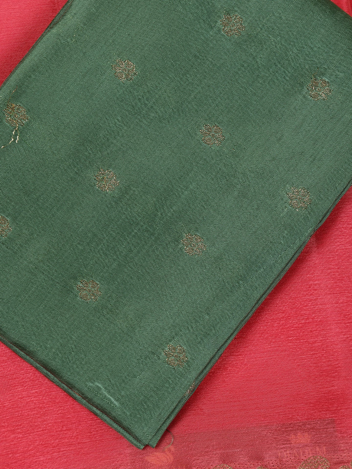 Rose Pink Solid Design Antique Gold Zari Border Mysore Silk Saree - Diadem