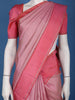Rose Pink Subtle Woven Texture Solid Border Silk Saree - Diadem