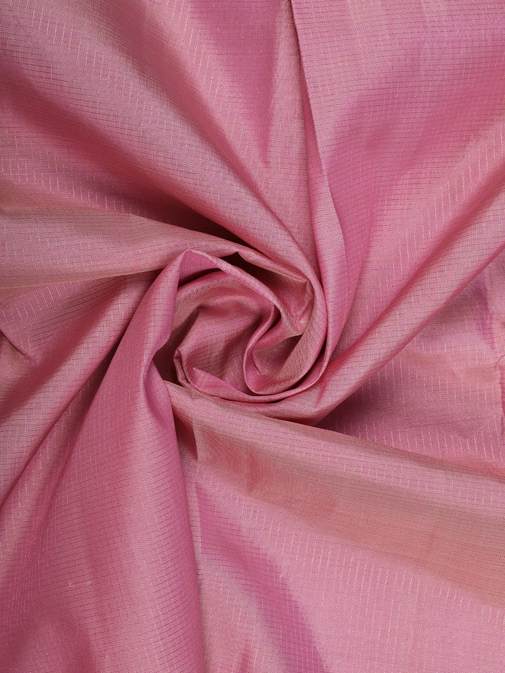 Rose Pink Subtle Woven Texture Solid Border Silk Saree - Diadem