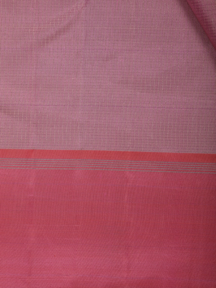 Rose Pink Subtle Woven Texture Solid Border Silk Saree - Diadem