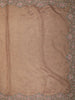 Rosewood Brown Butta Sequins and Beads Embroidered Design Organza Fancy Saree with Scalloped Border