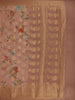 Pink Banarasi Saree with Flower and Leaf Design on the Body with Zari Border - Diadem