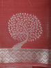 Rosewood Pink Woven Tissue Silk Shirt, Dhoti and Saree Combo with Silver Zari Tree Motif Pallu
