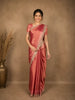 Rosewood Pink Zari Woven Design Tissue Silk Saree with Designer Border