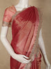 Rosewood Pink Zari Woven Design Tissue Silk Saree with Designer Border