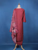 Rosewood Pink Floral Design Embroidered Print Semi Silk Salwar Suit - Diadem