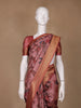 Rosewood Pink Tropical Bird Printed Semi Tussar Saree - Diadem