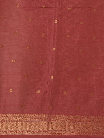 Rosewood Pink Tropical Bird Printed Semi Tussar Saree - Diadem
