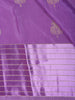 Royal Amethyst Purple Floral Butta Woven Design Semi Banarasi Saree with Striped Border