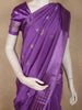 Royal Amethyst Purple Floral Butta Woven Design Semi Banarasi Saree with Striped Border