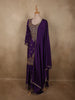 Royal Aubergine Purple Heavy Sequins and Beads Embroidered Design Organza Lehenga with Dupatta