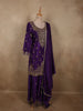 Royal Aubergine Purple Heavy Sequins and Beads Embroidered Design Organza Lehenga with Dupatta