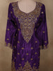 Royal Aubergine Purple Heavy Sequins and Beads Embroidered Design Organza Lehenga with Dupatta