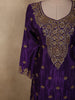 Royal Aubergine Purple Heavy Sequins and Beads Embroidered Design Organza Lehenga with Dupatta