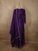 Royal Aubergine Purple Heavy Sequins and Beads Embroidered Design Organza Lehenga with Dupatta