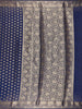 Royal Blue Antique Gold Zari Work Chiffon Silk Saree - Diadem